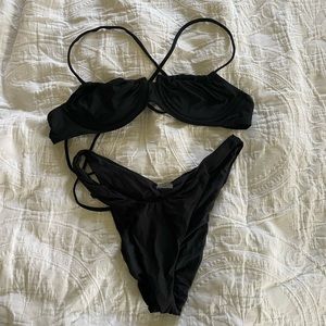 Black PQ swim bikini set size small